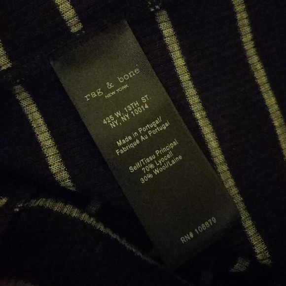 Rag & Bone Salute Stripe Turtleneck Ribbed Sweater - Picture 4 of 6